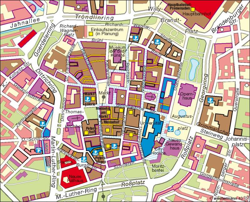 Diercke Weltatlas - Kartenansicht - Leipzig - Innenstadtentwicklung