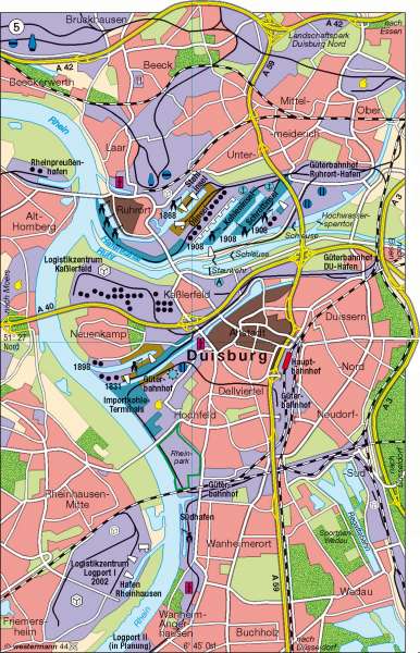 Duisburg | Binnenhafen | Deutschland - Verkehr/Transport/Logistik | Karte 63/5