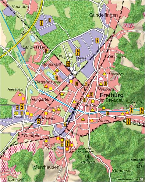 Solarregion Freiburg | | Deutschland - Stadtentwicklung | Karte 71/4