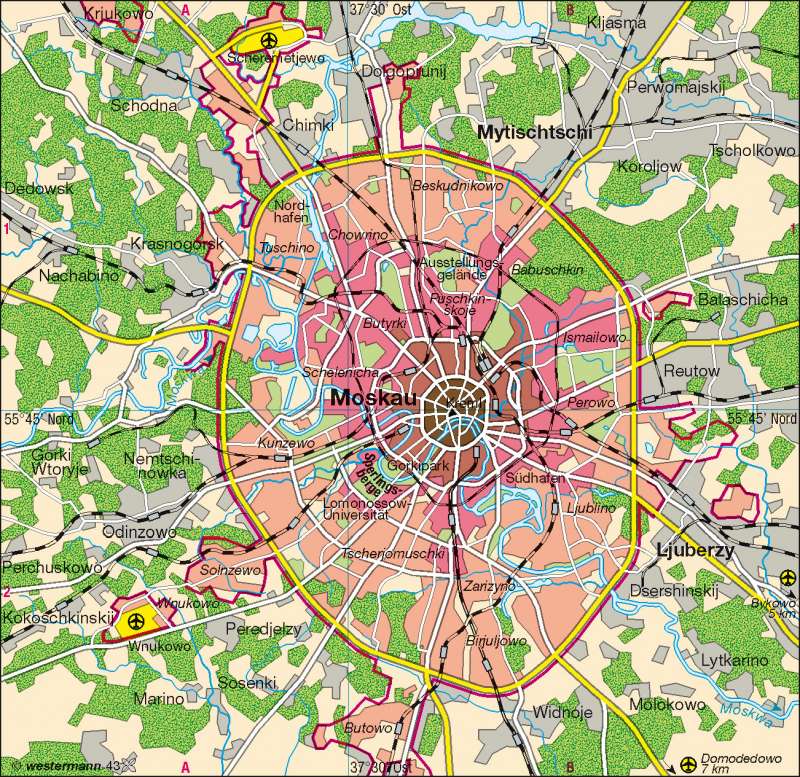 Diercke Weltatlas - Kartenansicht - Moskau - Übersicht - 978-3-14