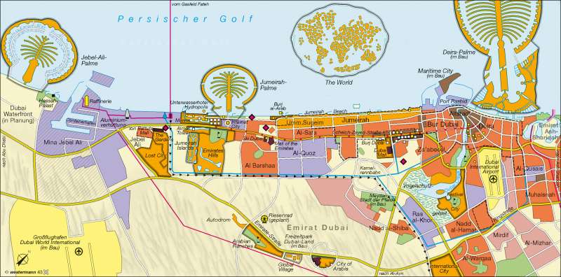 Dubai | Ausbau zur Tourismusmetropole | Golfstaaten | Karte 163/3