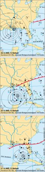 Hurrikan Katrina | | Vereinigte Staaten von Amerika (USA)/Kanada - physisch | Karte 197/2
