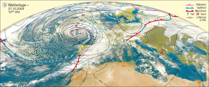Wetterlage | 27.10.2004 | Erdatmosphäre/Wetterbeobachtung | Karte 233/3