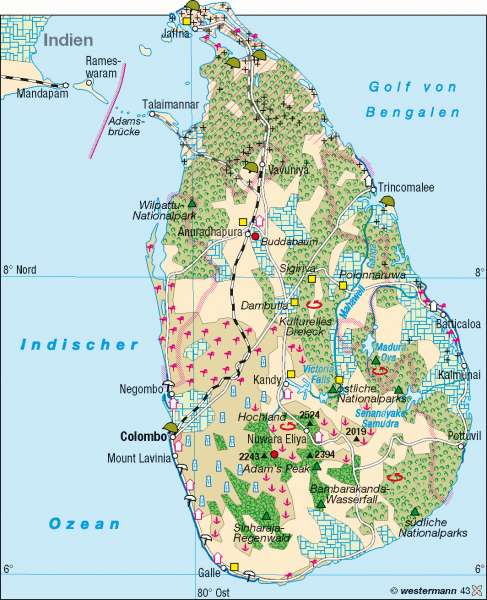 Diercke Weltatlas - Kartenansicht - Sri Lanka - Tourismus und Konflikte