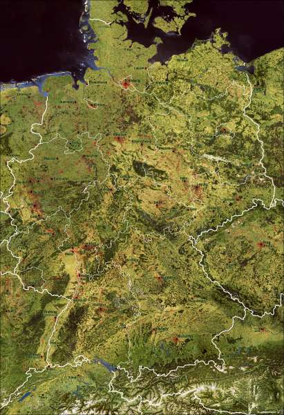 Deutschland | Weltraumbild | Deutschland - Weltraumbild | Karte 14/1