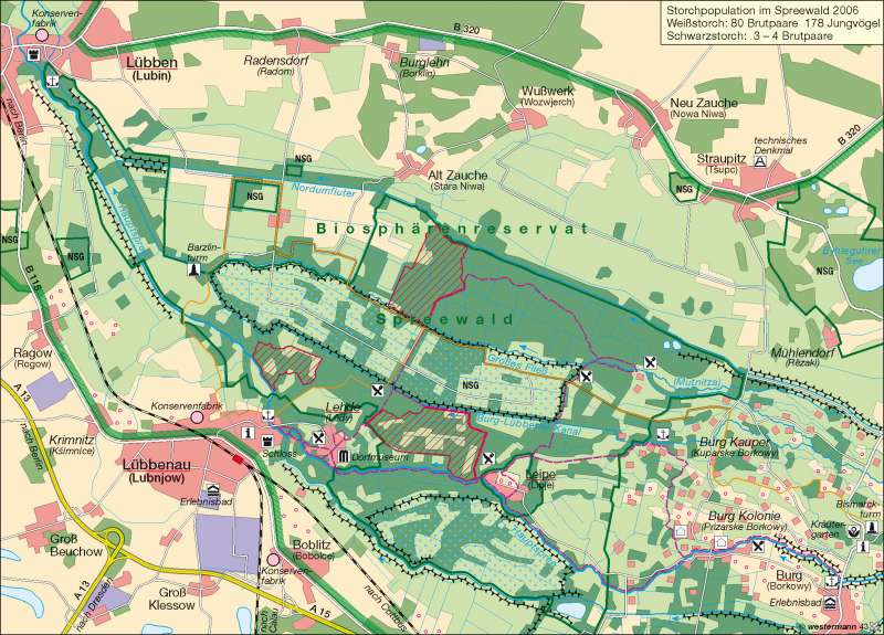 Spreewald | UNESCO-Biosphärenreservat | Deutschland – Tourismus | Karte 47/4
