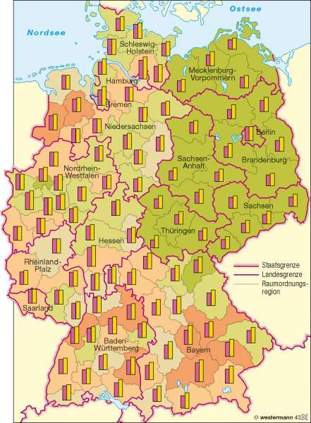 Erwerbstätigkeit und Wirtschaftskraft | | Deutschland – Wirtschaftsstruktur | Karte 51/2