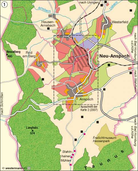 Diercke Weltatlas - Kartenansicht - Neu-Anspach - Siedlungsschwerpunkt