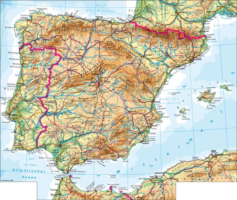 mallorca physische karte Diercke Weltatlas   Kartenansicht   Iberische Halbinsel   physisch 