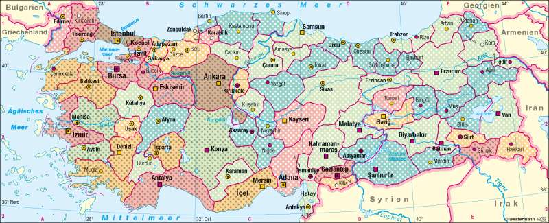Türkei | Bevölkerungswachstum/Bevölkerungswanderung | Ehemaliges Jugoslawien/Türkei – Bevölkerung | Karte 95/2