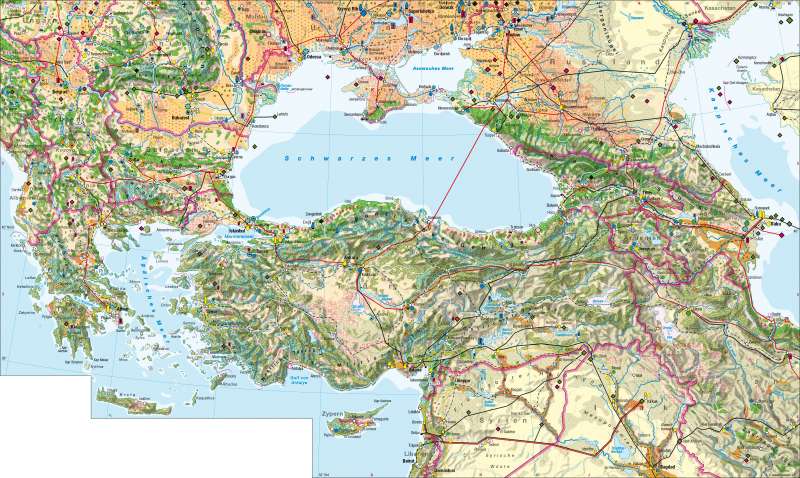 Südosteuropa/Türkei/Kaukasus | Wirtschaft | Südosteuropa/Türkei/Kaukasus – Wirtschaft | Karte 96/1