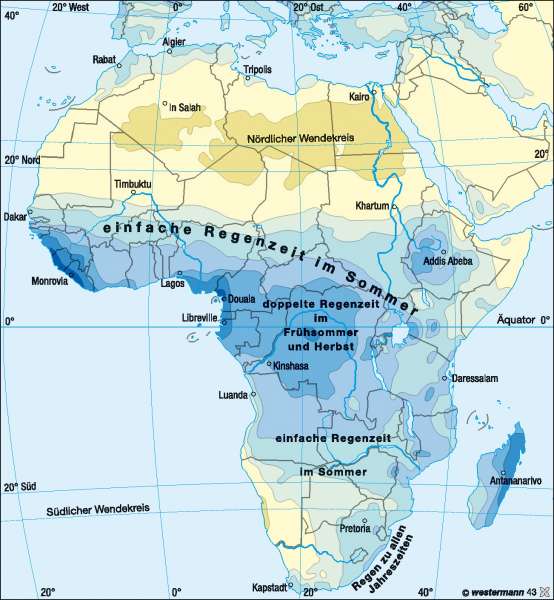 Niederschläge im Jahr | | Afrika – Klima | Karte 102/3