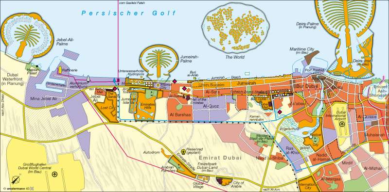 Dubai | Ausbau zur Tourismusmetropole | Golfstaaten | Karte 127/3