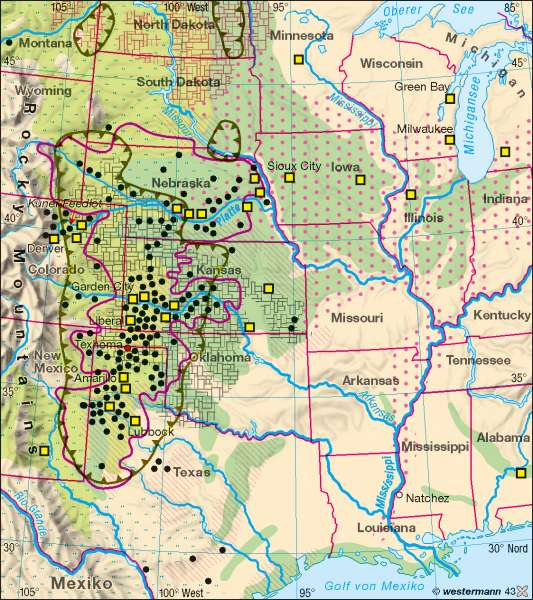 Great Plains | Landnutzung | USA/Kanada – Wirtschaft | Karte 156/1
