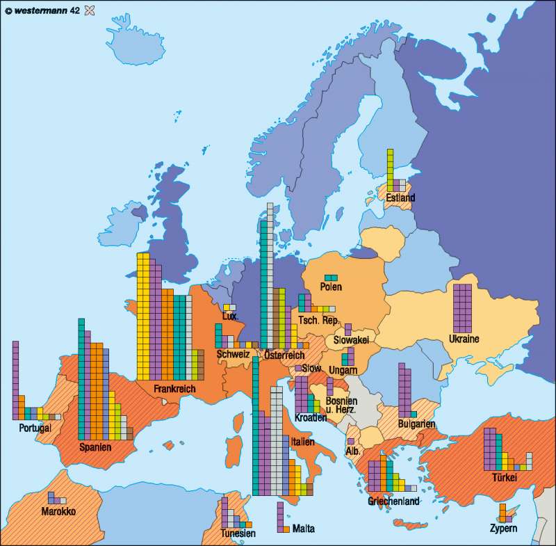 Diercke Weltatlas Kartenansicht Europa Herkunft Der Reisenden Volkswirtschaftliche Bedeutung Des Tourismus 1 4 0