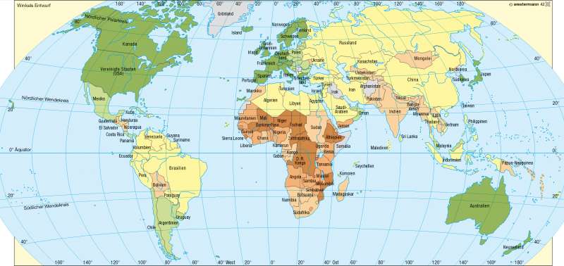 Entwicklungsstand der Staaten — Lebensbedingungen |  | Erde – Entwicklungsstand | Karte 192/1