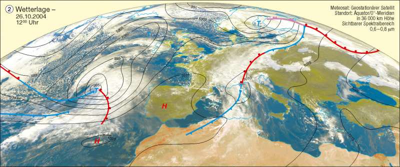 Wetterlage | 26.10.2004 | Erdatmosphäre/Wetterbeobachtung | Karte 226/2
