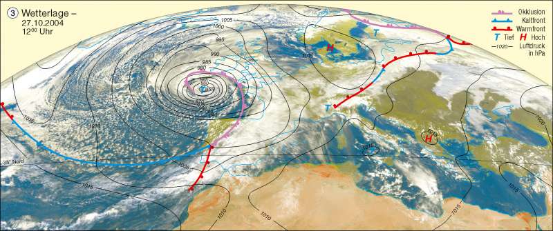 Wetterlage | 27.10.2004 | Erdatmosphäre/Wetterbeobachtung | Karte 226/3