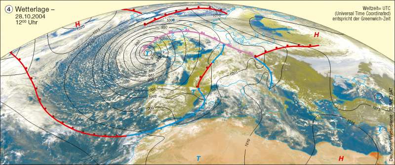 Wetterlage | 28.10.2004 | Erdatmosphäre/Wetterbeobachtung | Karte 226/4