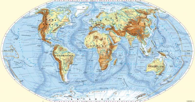 Diercke Weltatlas Kartenansicht Erde Physische Ubersicht 978 3 14 1 6 1 0