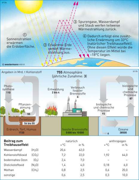 Treibhauseffekt und Kohlenstoffkreislauf | | Erde - Umwelt | Karte 39/4