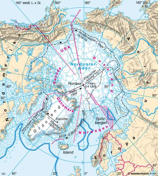 Entdeckung / Hoheitsansprüche | | Erde - Polargebiete | Karte 42/2
