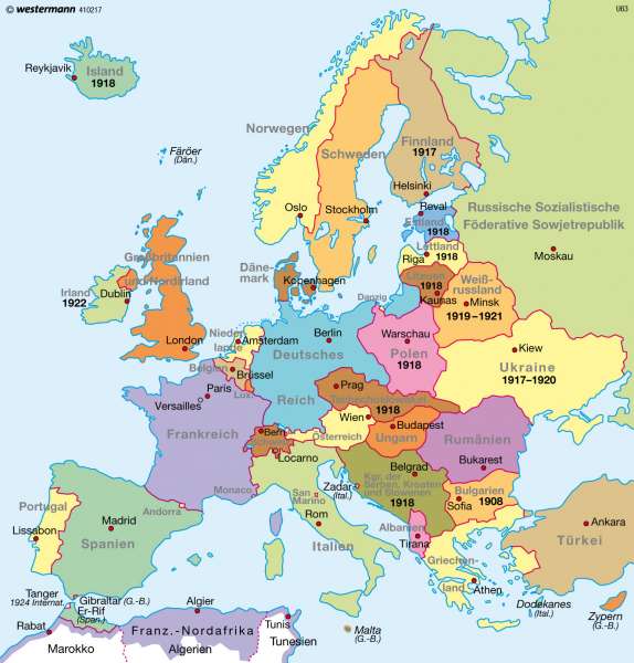 Diercke Weltatlas Kartenansicht Europa Nach Dem Ersten Weltkrieg 19 21 978 3 14 1 92 2 0