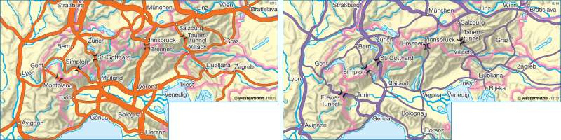 Alpentransit | | Alpen - Tourismus | Karte 120/2