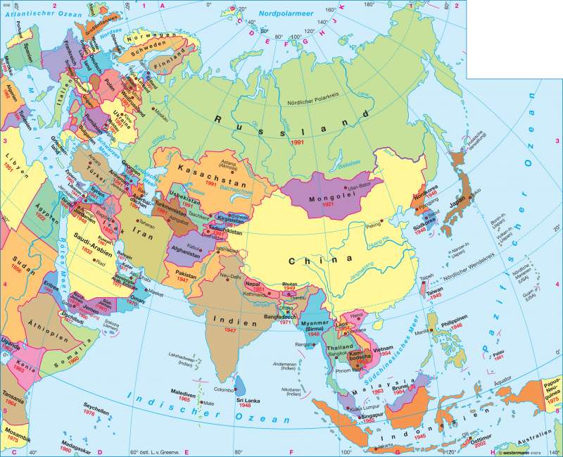 Europa asien landkarte grenze Ein Gebirge,