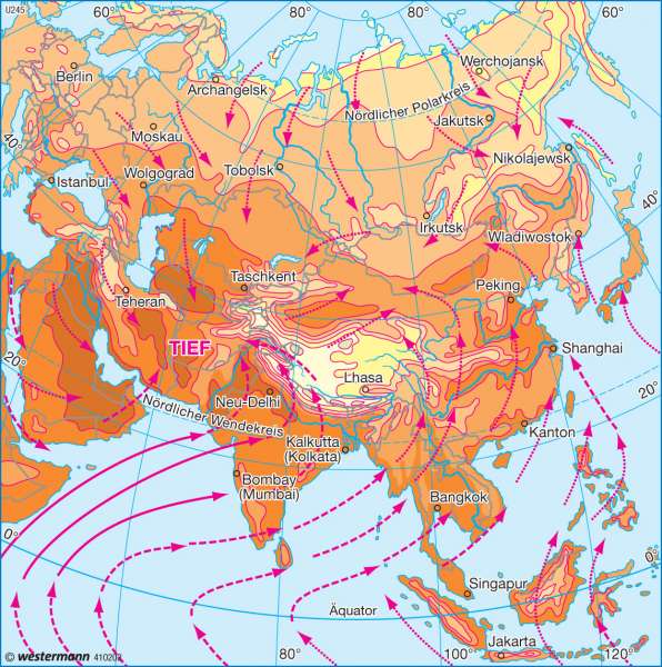 Diercke Weltatlas Kartenansicht Temperaturen Und Winde Im Juli 978 3 14 1 143 3 0