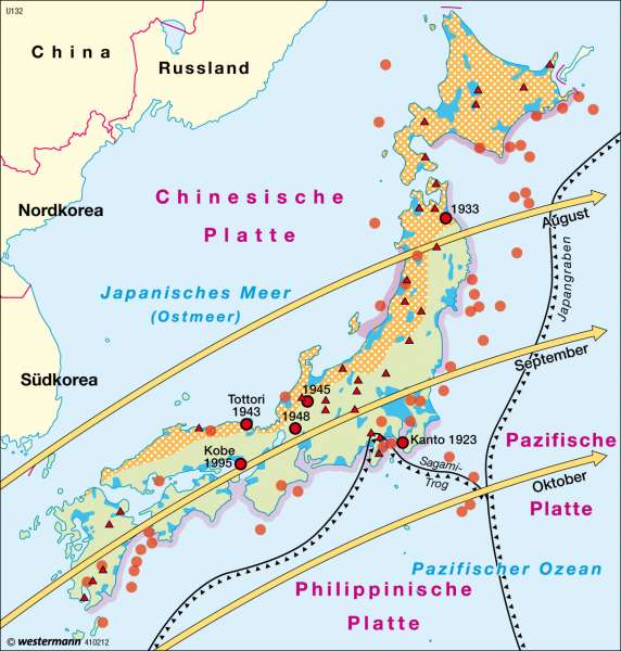 Diercke Weltatlas Kartenansicht Japan Naturrisiken 978 3 14 100770 1 150 1 0