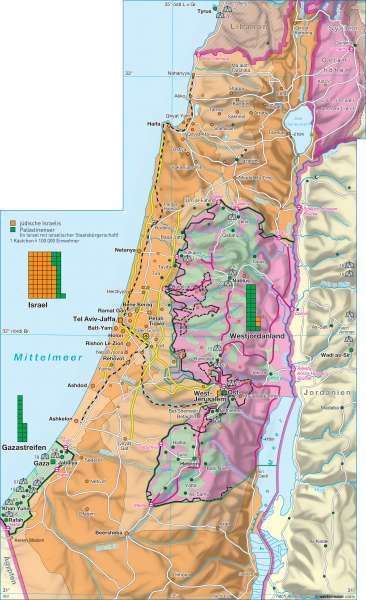 Siedlungsgebiete | | Israel / Weltreligionen | Karte 162/3