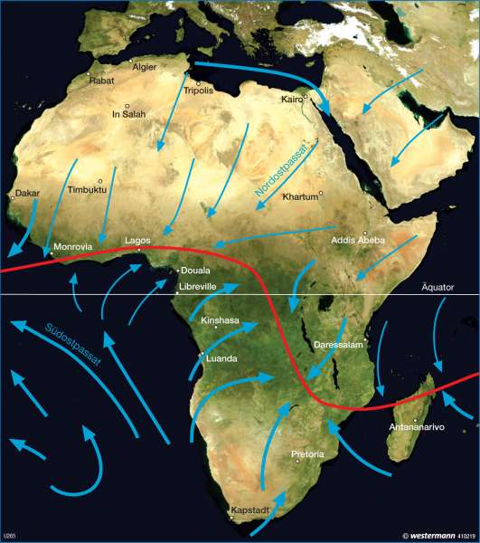 Vegetationsbedeckung im Januar | | Afrika - immerfeuchte und wechselfeuchte Tropen | Karte 172/2