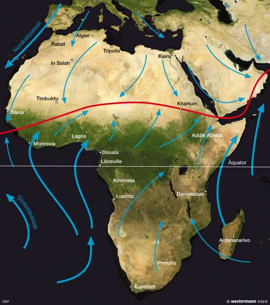 Vegetationsbedeckung im Juli | | Afrika - immerfeuchte und wechselfeuchte Tropen | Karte 172/5