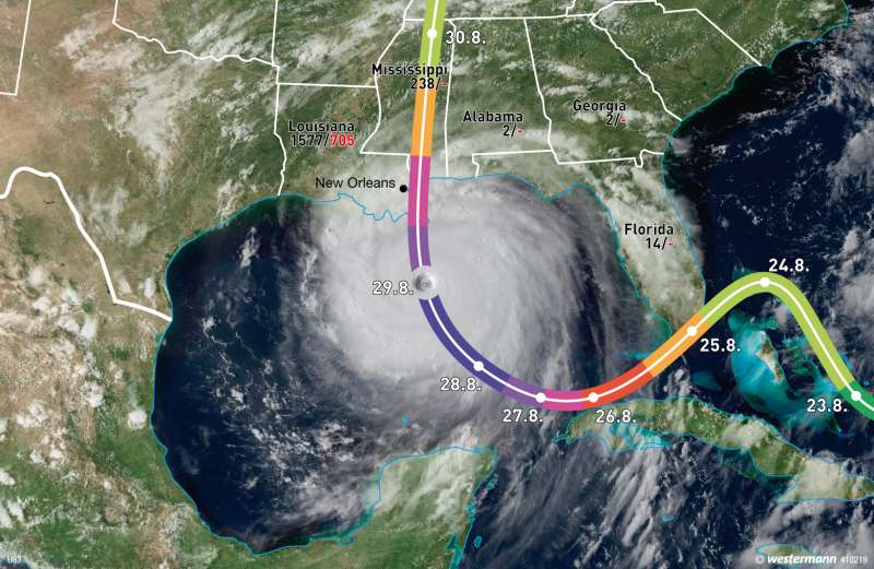 Diercke Weltatlas Kartenansicht Hurrikan Katrina 978 3 14 100770 1 193 4 0