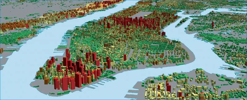 Manhattan | Gebäudehöhenmodell | USA - Städte im Nordosten | Karte 209/2