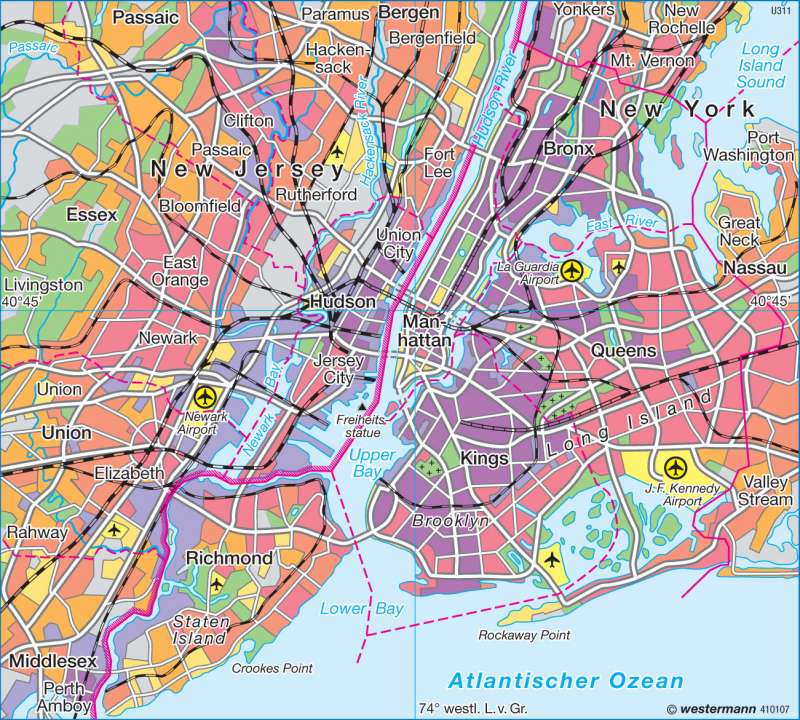 New York | Bevölkerungsdichte | USA - Städte im Nordosten | Karte 209/4