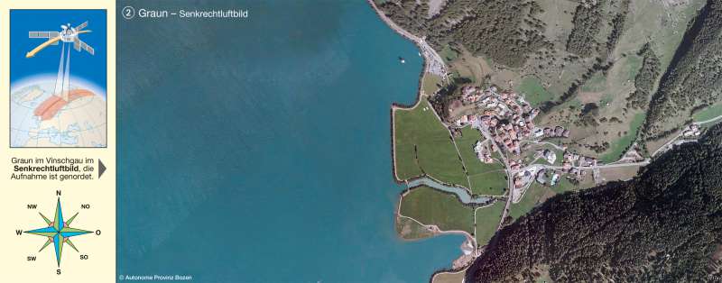 Graun | Senkrechtluftbild | Vom Bild zur Karte – Graun im Vinschgau | Karte 10/2