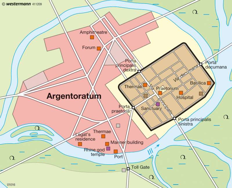 Roman Strasbourg (Latin: Argentoratum, 1st century) |  | Mapping time and space - Strasbourg | Karte 10/1