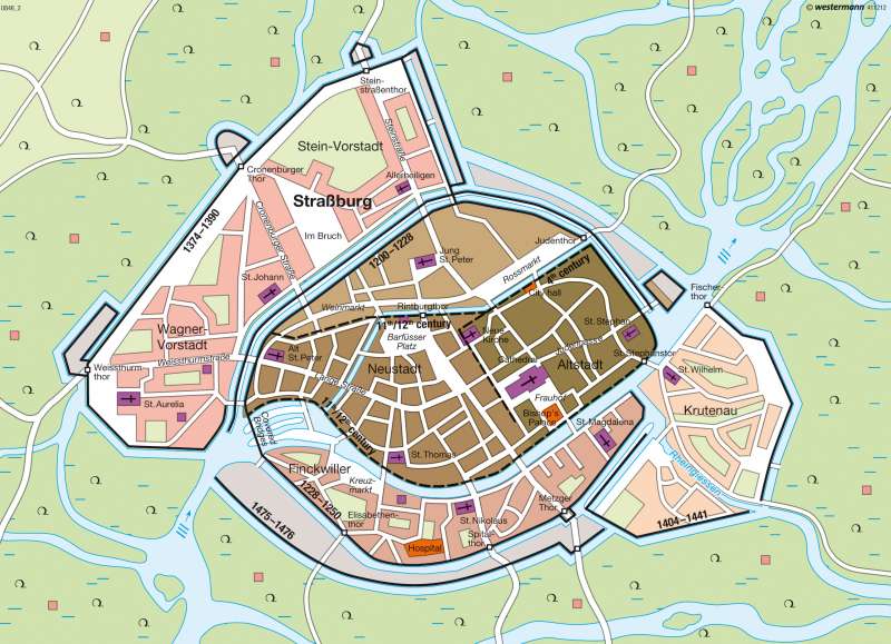 Medieval Strasbourg (14th/15th century) |  | Mapping time and space - Strasbourg | Karte 10/2