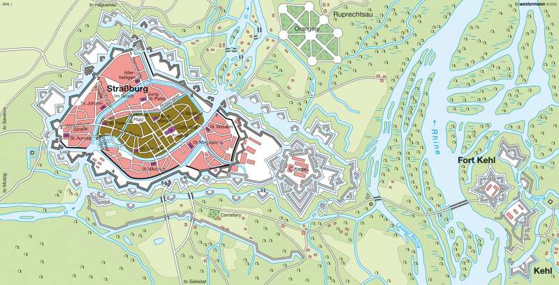 Fortified Strasbourg and Kehl (17th/18th century) |  | Mapping time and space - Strasbourg | Karte 11/3