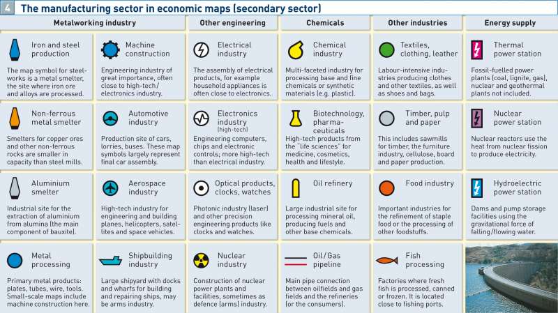 The manufacturing sector in economic maps (secondary sector) |  | Economic maps | Karte 21/4