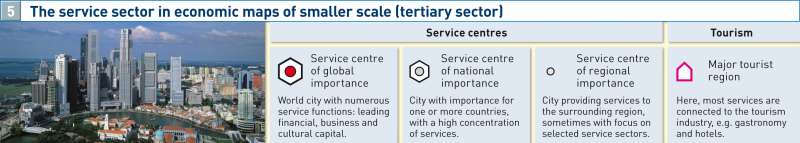 The service sector in economic maps (tertiary sector) |  | Economic maps | Karte 21/5