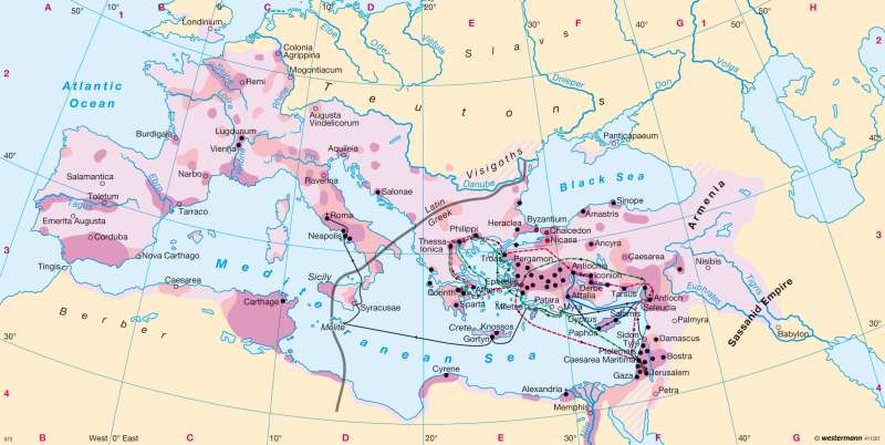 The spread of Christianity in the Roman Empire |  | History and religion in maps - Searching for traces | Karte 22/1