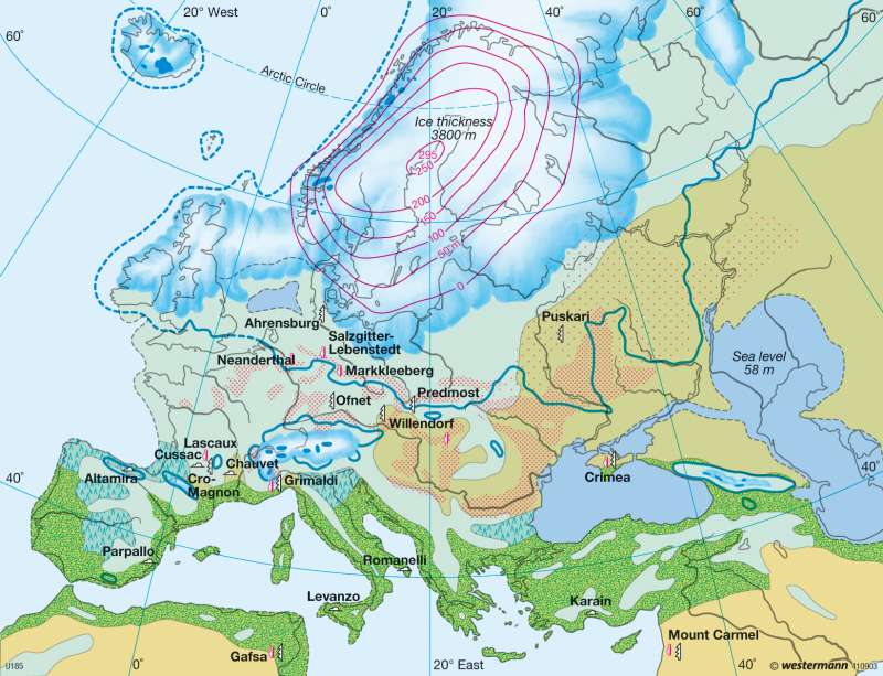 Last ice age |  | Europe - Physical | Karte 26/1