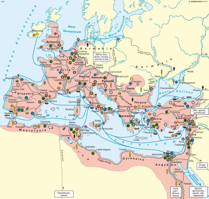 Trade and economy in the Roman Empire |  | Europe - Classical Antiquity | Karte 29/3