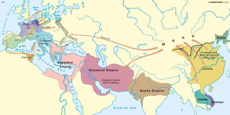 Invasions and empires (before the death of Theoderic in 526) |  | Europe - Classical Antiquity | Karte 29/4