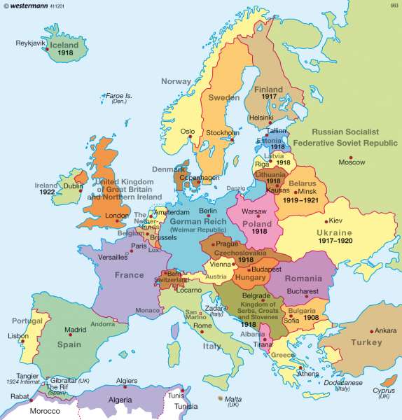 A Map Of Europe In 1919 1920   100790 036 2 