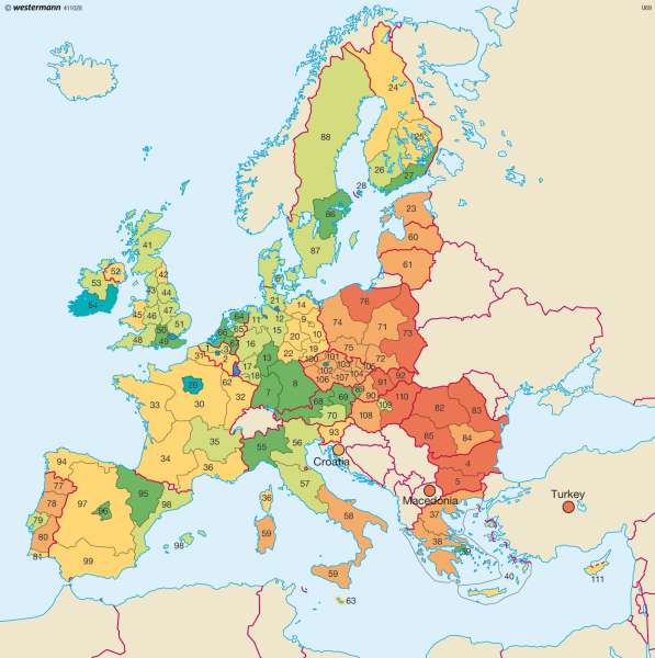 EU — Regional economic power |  | Europe - European regions | Karte 41/3