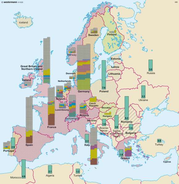 Foreign labour |  | Europe - European regions | Karte 41/4